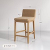 image:imageNathan James Gracie Modern Upholstered Bar Chair Wooden Bar Stool for Kitchen Island with Faux Leather Upholstery Light Brown Set of 2Medium BrownLight Brown