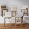 image:imageNathan James Gracie Modern Upholstered Bar Chair Wooden Bar Stool for Kitchen Island with Faux Leather Upholstery Light Brown Set of 2Medium BrownLight Brown