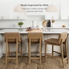 image:imageNathan James Gracie Modern Upholstered Bar Chair Wooden Bar Stool for Kitchen Island with Faux Leather Upholstery Light Brown Set of 2Medium BrownLight Brown