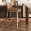 image:imageNathan James Gracie Modern Upholstered Bar Chair Wooden Bar Stool for Kitchen Island with Faux Leather Upholstery Light Brown Set of 2Medium BrownLight Brown