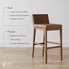 image:imageNathan James Gracie Modern Upholstered Bar Chair Wooden Bar Stool for Kitchen Island with Faux Leather Upholstery Light Brown Set of 2Medium BrownLight Brown