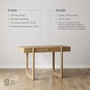 image:imageNathan James Haley Mid Century Modern Home Office Desk Solid Wood Writing Desk with Drawer and Rounded Legs Light Brown