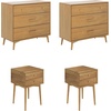 image:imageNathan James Harper Mid Century Modern Set Solid Wood Living Room Storage with 2 Nightstands Solid Wood Legs and Metal Drawer Pulls AcaciaBlackAcacia