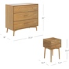 image:imageNathan James Harper Mid Century Modern Set Solid Wood Living Room Storage with 2 Nightstands Solid Wood Legs and Metal Drawer Pulls AcaciaBlackAcacia