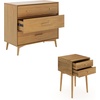 image:imageNathan James Harper Mid Century Modern Set Solid Wood Living Room Storage with 2 Nightstands Solid Wood Legs and Metal Drawer Pulls AcaciaBlackAcacia
