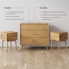 image:imageNathan James Harper Mid Century Modern Set Solid Wood Living Room Storage with 2 Nightstands Solid Wood Legs and Metal Drawer Pulls AcaciaBlackAcacia