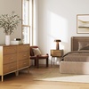 image:imageNathan James Harper Mid Century Modern Set Solid Wood Living Room Storage with 2 Nightstands Solid Wood Legs and Metal Drawer Pulls AcaciaBlackAcacia