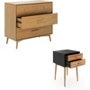 image:imageNathan James Harper Mid Century Modern Set Solid Wood Living Room Storage with 2 Nightstands Solid Wood Legs and Metal Drawer Pulls AcaciaBlackAcaciaBlack