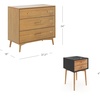 image:imageNathan James Harper Mid Century Modern Set Solid Wood Living Room Storage with 2 Nightstands Solid Wood Legs and Metal Drawer Pulls AcaciaBlackAcaciaBlack