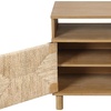 image:imageNathan James Harper Mid Century Modern Set Solid Wood Living Room Storage with 2 Nightstands Solid Wood Legs and Metal Drawer Pulls AcaciaBlackBrushed Light BrownSeagrass