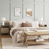 image:imageNathan James Harper Mid Century Modern Set Solid Wood Living Room Storage with 2 Nightstands Solid Wood Legs and Metal Drawer Pulls AcaciaBlackBrushed Light BrownSeagrass