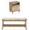 image:imageNathan James Harper Mid Century Modern Set Solid Wood Living Room Storage with 2 Nightstands Solid Wood Legs and Metal Drawer Pulls AcaciaBlackBrushed Light BrownSeagrass