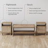 image:imageNathan James Harper Mid Century Modern Set Solid Wood Living Room Storage with 2 Nightstands Solid Wood Legs and Metal Drawer Pulls AcaciaBlackBrushed Light BrownSeagrass