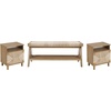 image:imageNathan James Harper Mid Century Modern Set Solid Wood Living Room Storage with 2 Nightstands Solid Wood Legs and Metal Drawer Pulls AcaciaBlackBrushed Light BrownSeagrass