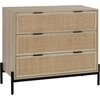 image:imageNathan James Harper Mid Century Modern Set Solid Wood Living Room Storage with 2 Nightstands Solid Wood Legs and Metal Drawer Pulls AcaciaBlackLight BrownRattan