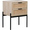 image:imageNathan James Harper Mid Century Modern Set Solid Wood Living Room Storage with 2 Nightstands Solid Wood Legs and Metal Drawer Pulls AcaciaBlackLight BrownRattan