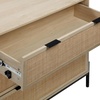 image:imageNathan James Harper Mid Century Modern Set Solid Wood Living Room Storage with 2 Nightstands Solid Wood Legs and Metal Drawer Pulls AcaciaBlackLight BrownRattan