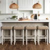 image:imageNathan James Harvey Rattan Bar Stool Bohemian Counter Height Stool with Woven Seagrass Seat Solid Wood Legs and Metal Footrest SeagrassBrushed Gray Set of 4Natural FlaxWhite