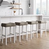 image:imageNathan James Harvey Rattan Bar Stool Bohemian Counter Height Stool with Woven Seagrass Seat Solid Wood Legs and Metal Footrest SeagrassBrushed Gray Set of 4GrayWhite