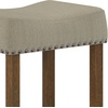 image:imageNathan James Harvey Rattan Bar Stool Bohemian Counter Height Stool with Woven Seagrass Seat Solid Wood Legs and Metal Footrest SeagrassBrushed Gray Set of 4BeigeLight Brown