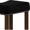 image:imageNathan James Harvey Rattan Bar Stool Bohemian Counter Height Stool with Woven Seagrass Seat Solid Wood Legs and Metal Footrest SeagrassBrushed Gray Set of 4BlackDark Brown