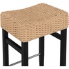 image:imageNathan James Harvey Rattan Bar Stool Bohemian Counter Height Stool with Woven Seagrass Seat Solid Wood Legs and Metal Footrest SeagrassBrushed Gray Set of 4SeagrassBrushed Black