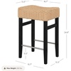 image:imageNathan James Harvey Rattan Bar Stool Bohemian Counter Height Stool with Woven Seagrass Seat Solid Wood Legs and Metal Footrest SeagrassBrushed Gray Set of 4SeagrassBrushed Black