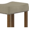 image:imageNathan James Harvey Rattan Bar Stool Bohemian Counter Height Stool with Woven Seagrass Seat Solid Wood Legs and Metal Footrest SeagrassBrushed Gray Set of 4Dark BeigeLight Brown