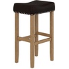 image:imageNathan James Harvey Rattan Bar Stool Bohemian Counter Height Stool with Woven Seagrass Seat Solid Wood Legs and Metal Footrest SeagrassBrushed Gray Set of 4Dark BrownLight Brown
