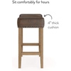 image:imageNathan James Harvey Rattan Bar Stool Bohemian Counter Height Stool with Woven Seagrass Seat Solid Wood Legs and Metal Footrest SeagrassBrushed Gray Set of 4Dark BrownLight Brown