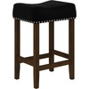 image:imageNathan James Harvey Rattan Bar Stool Bohemian Counter Height Stool with Woven Seagrass Seat Solid Wood Legs and Metal Footrest SeagrassBrushed Gray Set of 4BlackDark Brown