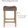 image:imageNathan James Harvey Rattan Bar Stool Bohemian Counter Height Stool with Woven Seagrass Seat Solid Wood Legs and Metal Footrest SeagrassBrushed Gray Set of 4Dark BrownLight Brown