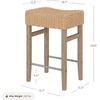 image:imageNathan James Harvey Rattan Bar Stool Bohemian Counter Height Stool with Woven Seagrass Seat Solid Wood Legs and Metal Footrest SeagrassBrushed Gray Set of 4SeagrassBrushed Gray