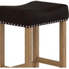 image:imageNathan James Harvey Rattan Bar Stool Bohemian Counter Height Stool with Woven Seagrass Seat Solid Wood Legs and Metal Footrest SeagrassBrushed Gray Set of 4Dark BrownLight Brown