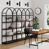 image:imageNathan James Haven Etagere Bookshelf 5Shelf Bookcase in Nutmeg Wood and Black Metal Frame with Arch Top and Open Shelves NutmegBlackBlack