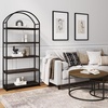 image:imageNathan James Haven Etagere Bookshelf 5Shelf Bookcase in Nutmeg Wood and Black Metal Frame with Arch Top and Open Shelves NutmegBlackBlack