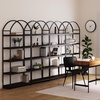 image:imageNathan James Haven Etagere Bookshelf 5Shelf Bookcase in Nutmeg Wood and Black Metal Frame with Arch Top and Open Shelves NutmegBlackBlack