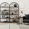 image:imageNathan James Haven Etagere Bookshelf 5Shelf Bookcase in Nutmeg Wood and Black Metal Frame with Arch Top and Open Shelves NutmegBlackBlack