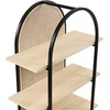 image:imageNathan James Haven Etagere Bookshelf 5Shelf Bookcase in Nutmeg Wood and Black Metal Frame with Arch Top and Open Shelves NutmegBlackLight OakMatte Black