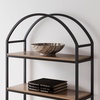 image:imageNathan James Haven Etagere Bookshelf 5Shelf Bookcase in Nutmeg Wood and Black Metal Frame with Arch Top and Open Shelves NutmegBlackRaw Oak