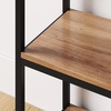 image:imageNathan James Haven Etagere Bookshelf 5Shelf Bookcase in Nutmeg Wood and Black Metal Frame with Arch Top and Open Shelves NutmegBlackRaw Oak