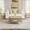image:imageNathan James Hayes Glass Coffee Table and Side Table Set with Rattan Bottom Shelf Bohemian 3Piece Living Room SetLight BrownGlass