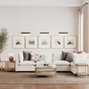 image:imageNathan James Hayes Glass Coffee Table and Side Table Set with Rattan Bottom Shelf Bohemian 3Piece Living Room SetLight BrownGlass