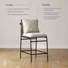 image:imageNathan James Irie Scandinavian Counter Height Cushioned Bar Stool Kitchen Bar Stool with Boucle Upholstery Metal Legs and Solid Wood Frame Cream BoucleBlack Set of 4Irie Light Brown