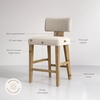 image:imageNathan James Irie Scandinavian Counter Height Cushioned Bar Stool Kitchen Bar Stool with Boucle Upholstery Metal Legs and Solid Wood Frame Cream BoucleBlack Set of 4FlaxLight Brown