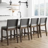 image:imageNathan James Irie Scandinavian Counter Height Cushioned Bar Stool Kitchen Bar Stool with Boucle Upholstery Metal Legs and Solid Wood Frame Cream BoucleBlack Set of 4GrayDark Brown