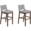 image:imageNathan James Irie Scandinavian Counter Height Cushioned Bar Stool Kitchen Bar Stool with Boucle Upholstery Metal Legs and Solid Wood Frame Cream BoucleBlack Set of 4GrayBrown