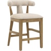 image:imageNathan James Irie Scandinavian Counter Height Cushioned Bar Stool Kitchen Bar Stool with Boucle Upholstery Metal Legs and Solid Wood Frame Cream BoucleBlack Set of 4Light BrownNatural Flax