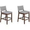 image:imageNathan James Irie Scandinavian Counter Height Cushioned Bar Stool Kitchen Bar Stool with Boucle Upholstery Metal Legs and Solid Wood Frame Cream BoucleBlack Set of 4GrayBrown