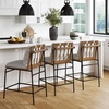 image:imageNathan James Irie Scandinavian Counter Height Cushioned Bar Stool Kitchen Bar Stool with Boucle Upholstery Metal Legs and Solid Wood Frame Cream BoucleBlack Set of 4Irie Light Brown